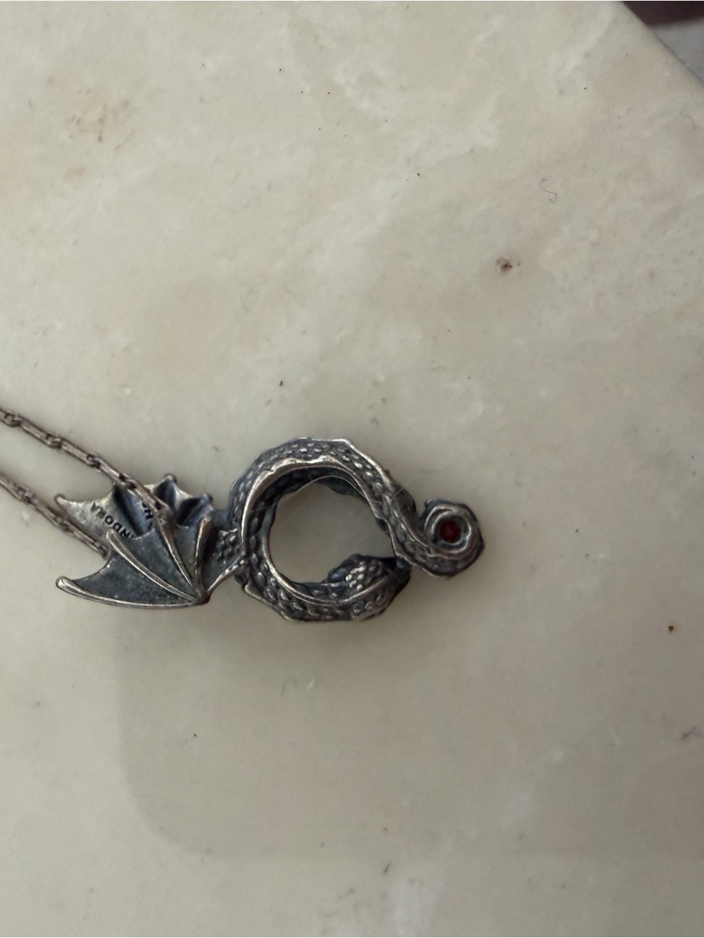 Pandora x HBO Game of Thrones Dragon Snake Pendant Necklace with Red Eye